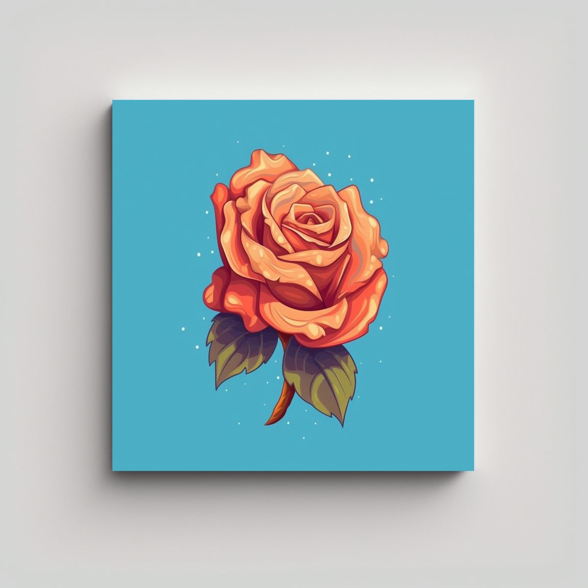 GENERICO - Ilustración Estética De Rosa En Estilo 50x50 Cm