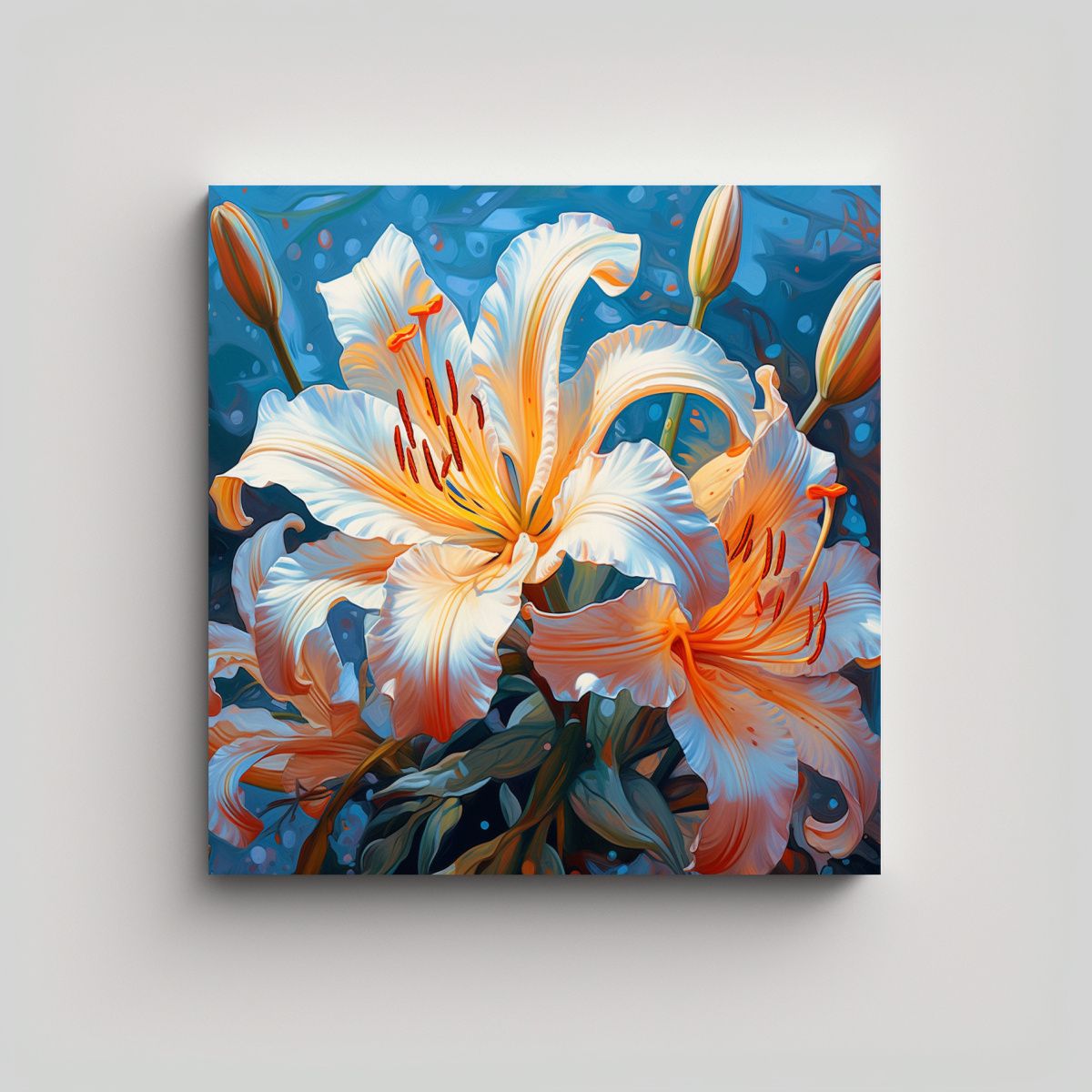 GENERICO - Lienzo Moderno 3D Colorido Lirio Pigmento Luz 70x70 Cm