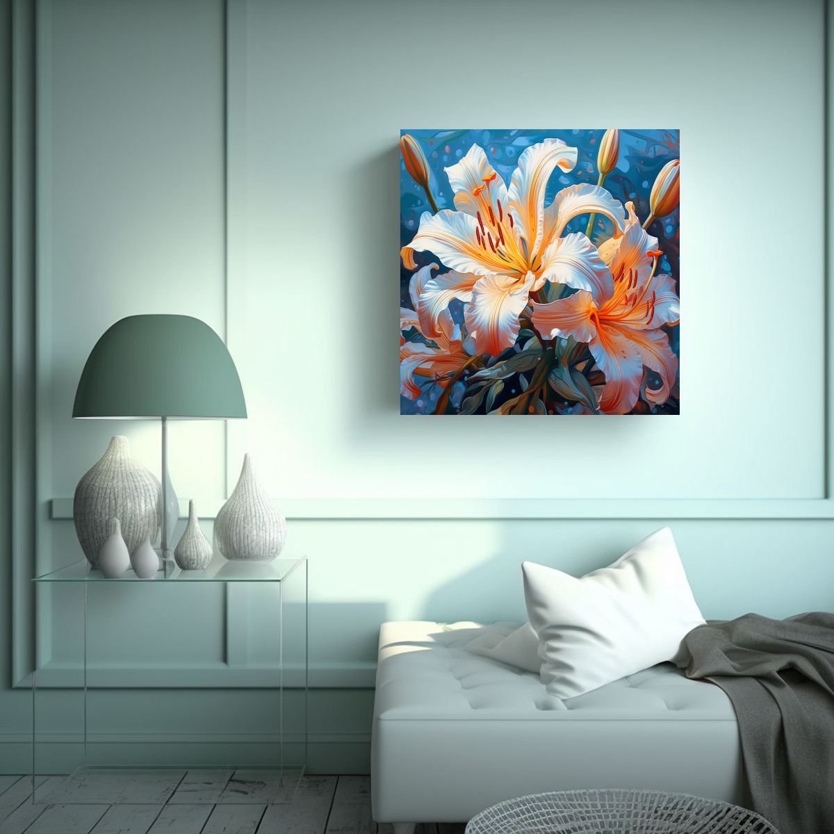 GENERICO - Lienzo Moderno 3D Colorido Lirio Pigmento Luz 70x70 Cm