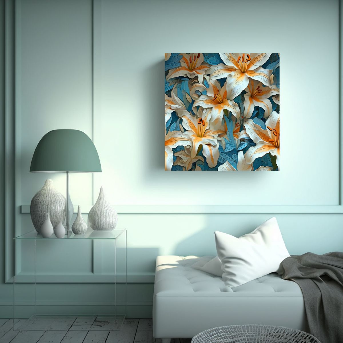 GENERICO - Arte Colorido 3D Lirio Abstracto Pigmento En 50x50 Cm