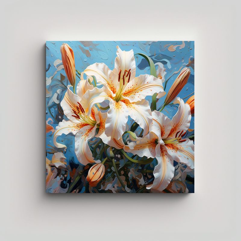GENERICO - Cuadro 3D Elegante Lirio Colorido Con Pigmento En 90x90 Cm