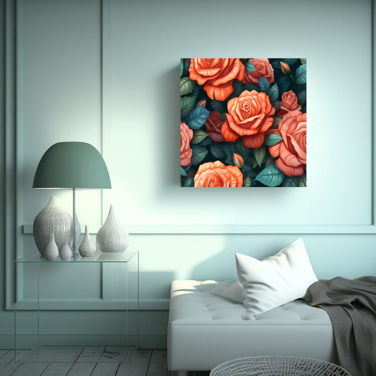 GENERICO - Lienzo 3D Rosa Patrón Abstracción Intenso Obra 90x90 Cm