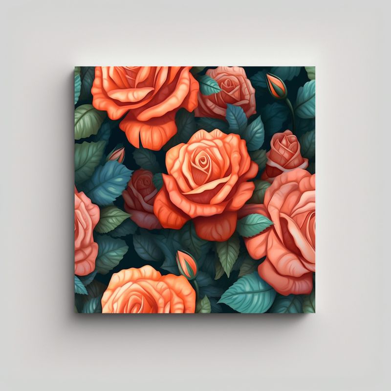 GENERICO - Lienzo 3D Rosa Patrón Abstracción Intenso Obra 80x80 Cm