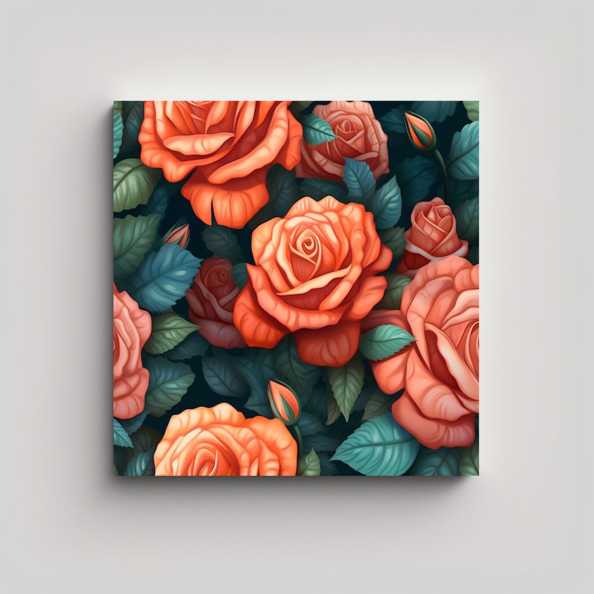 GENERICO - Lienzo 3D Rosa Patrón Abstracción Intenso Obra 70x70 Cm