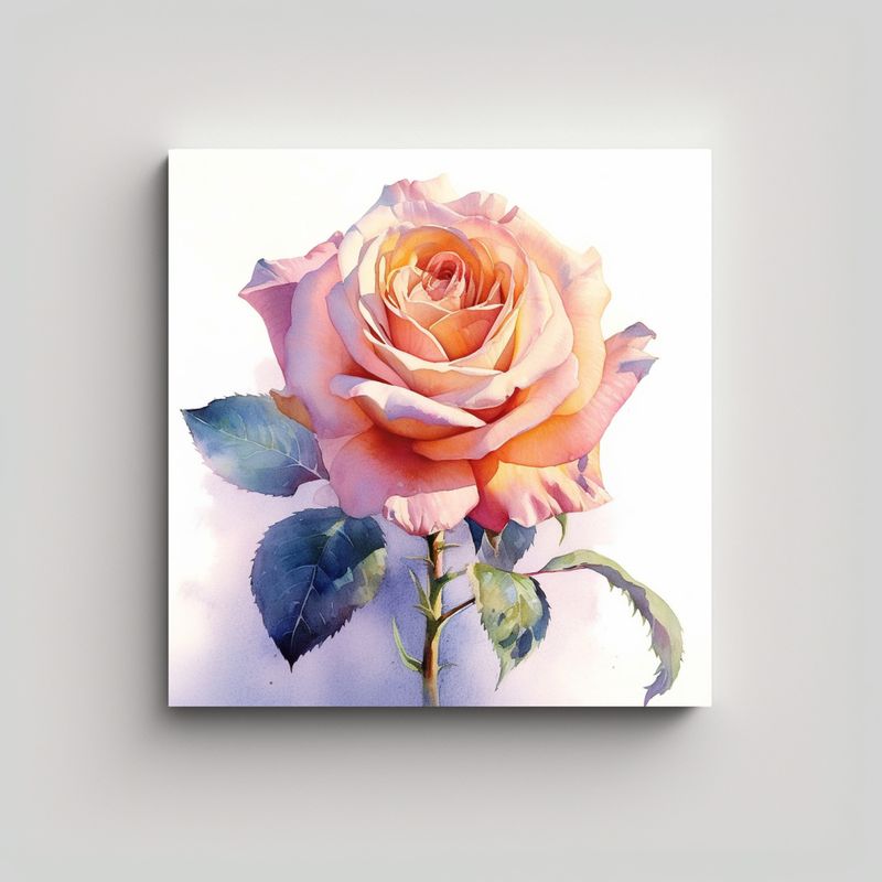 GENERICO - Cuadro Alegre Rosa Fragante Delicado Símbolo De 60x60 Cm