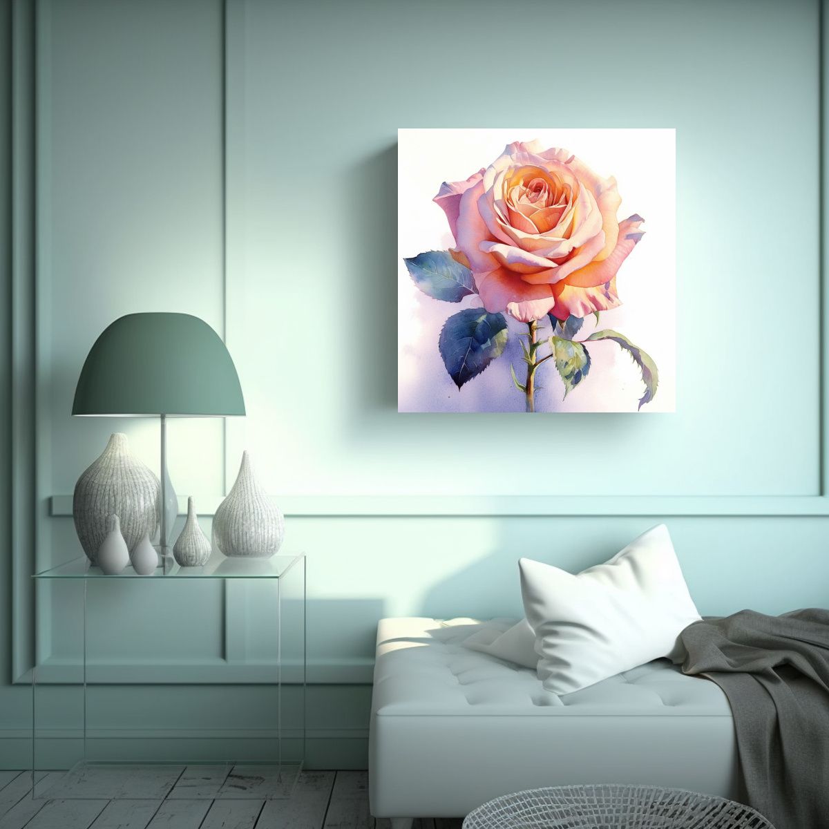 GENERICO - Cuadro Alegre Rosa Fragante Delicado Símbolo De 70x70 Cm