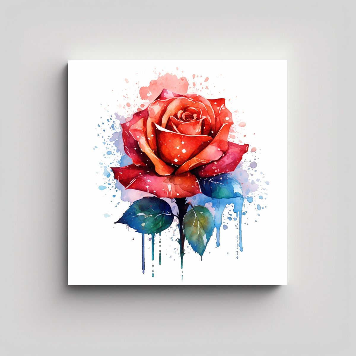 GENERICO - Arte Tema Unico Acuarela Rosa Estilo Decorativos 80x80 Cm