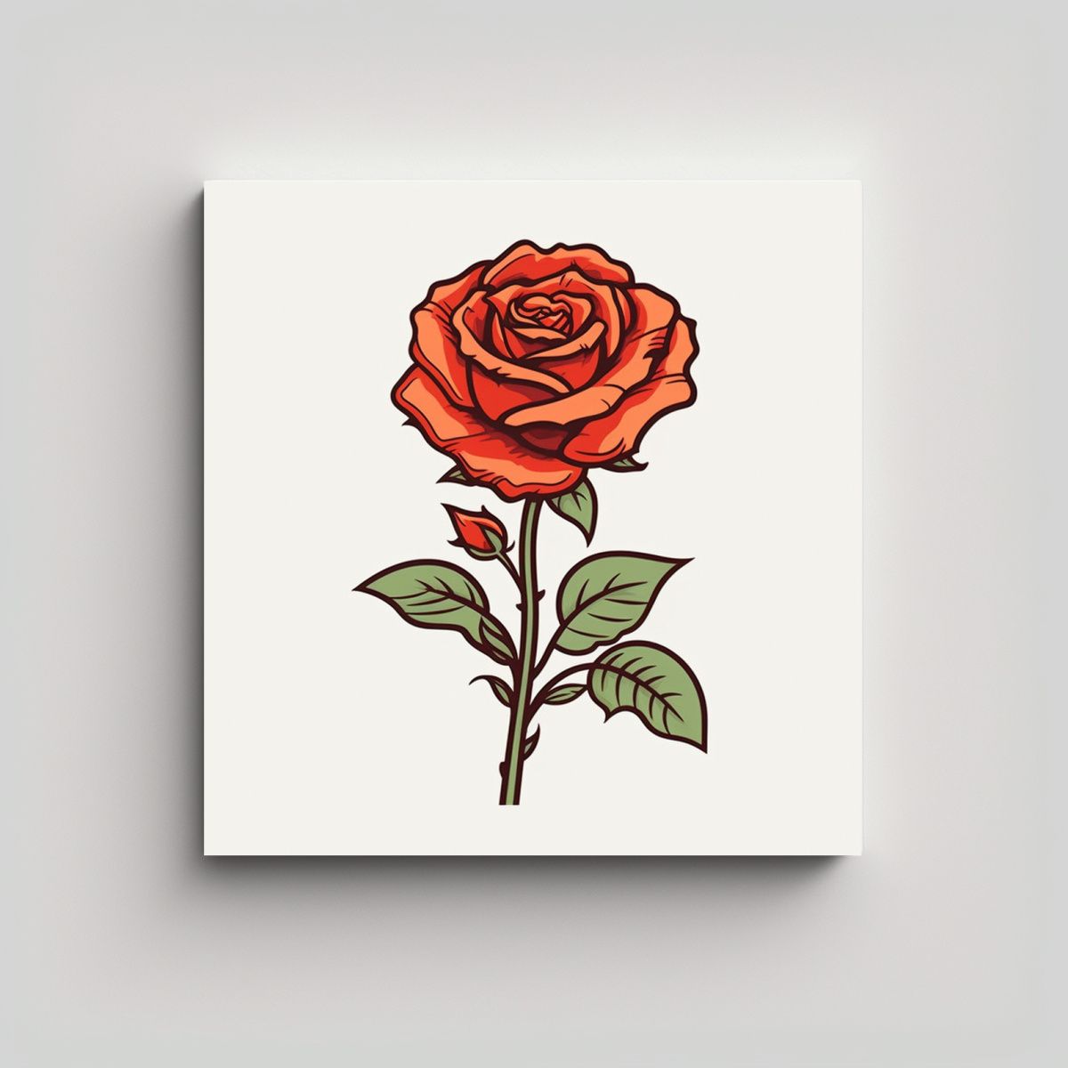 GENERICO - Cuadro Innovador Vanguardia De Rosa Minimalista 60x60 Cm