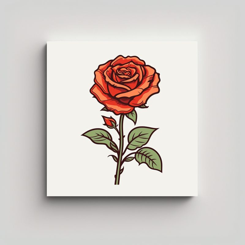 GENERICO - Cuadro Innovador Vanguardia De Rosa Minimalista 60x60 Cm