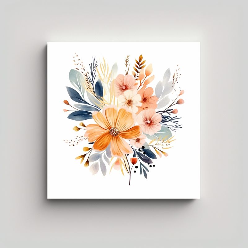 GENERICO - Arte Tema Equilibrio Visual Boho Floral Clipart 60x60 Cm