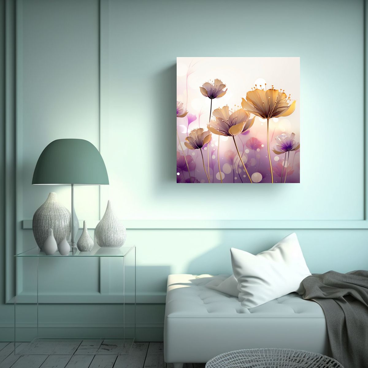 GENERICO - Creativa Ambiente Super HD Vector Floral Púrpura 80x80 Cm