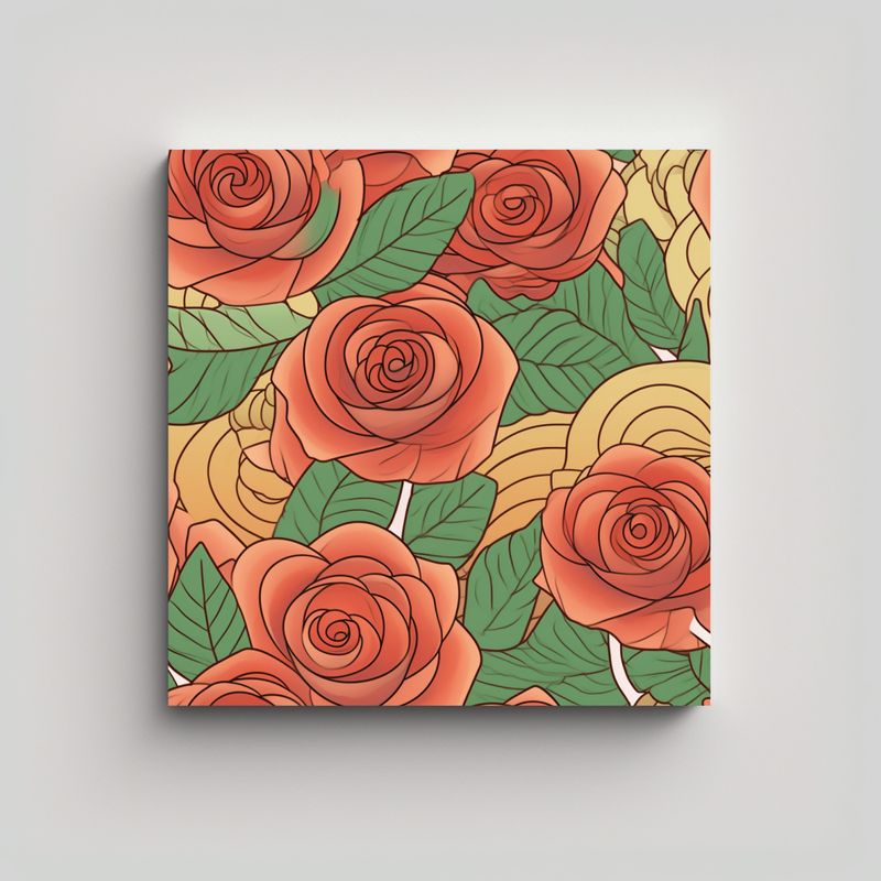GENERICO - Pintura Decorativa Atardecer Africano Rosa Verde 90x90 Cm