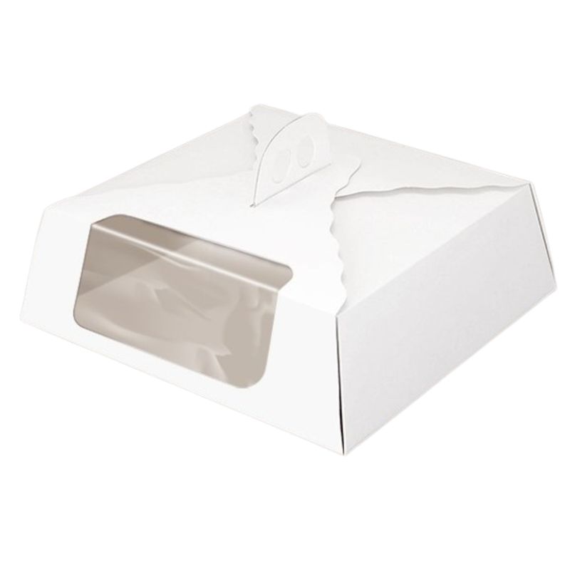 GENERICO - Pack 5 Caja Torta Cuadrada Visor Lateral 35x12 cm