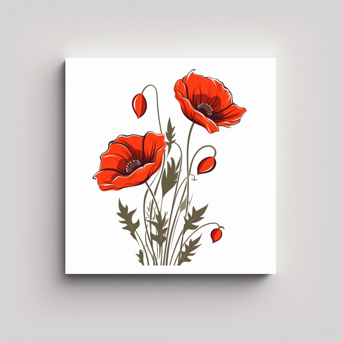 GENERICO - Cuadro Mural Moderno Arte Vectorial Flor De 50x50 Cm