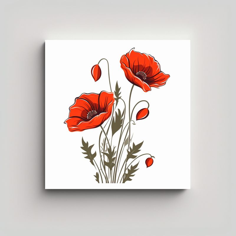 GENERICO - Cuadro Mural Moderno Arte Vectorial Flor De 50x50 Cm