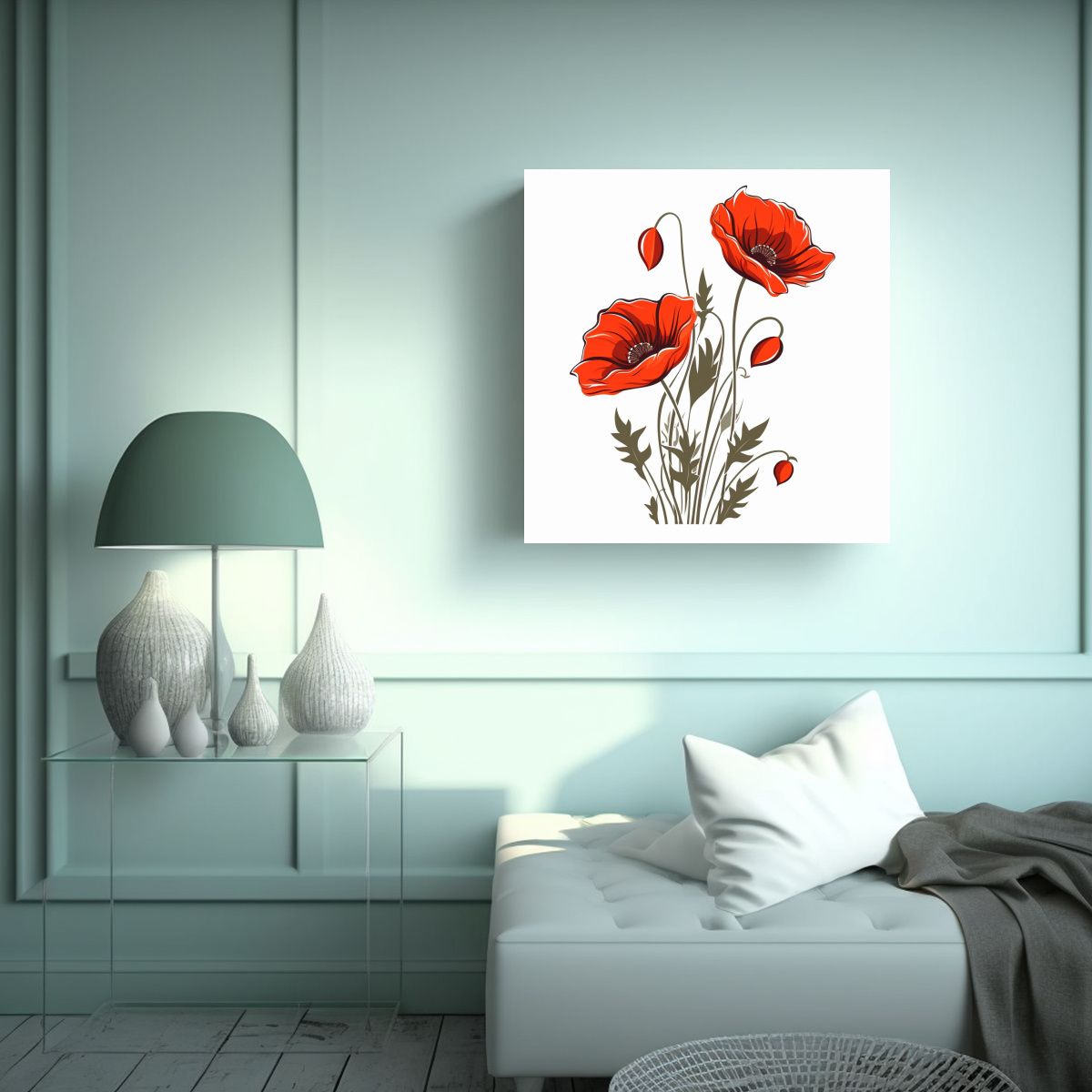 GENERICO - Cuadro Mural Moderno Arte Vectorial Flor De 50x50 Cm