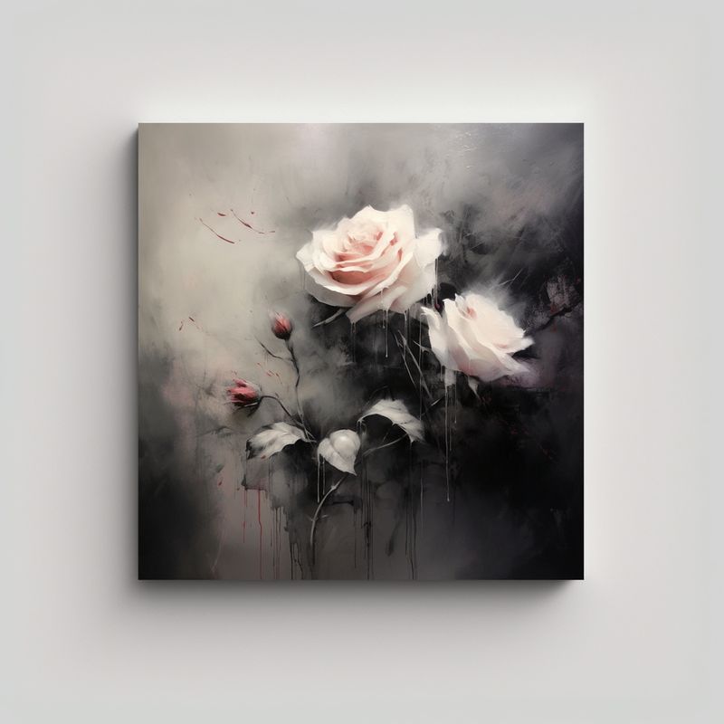 GENERICO - Arte Concepto Detalle Rosa Negra Estilo George 70x70 Cm