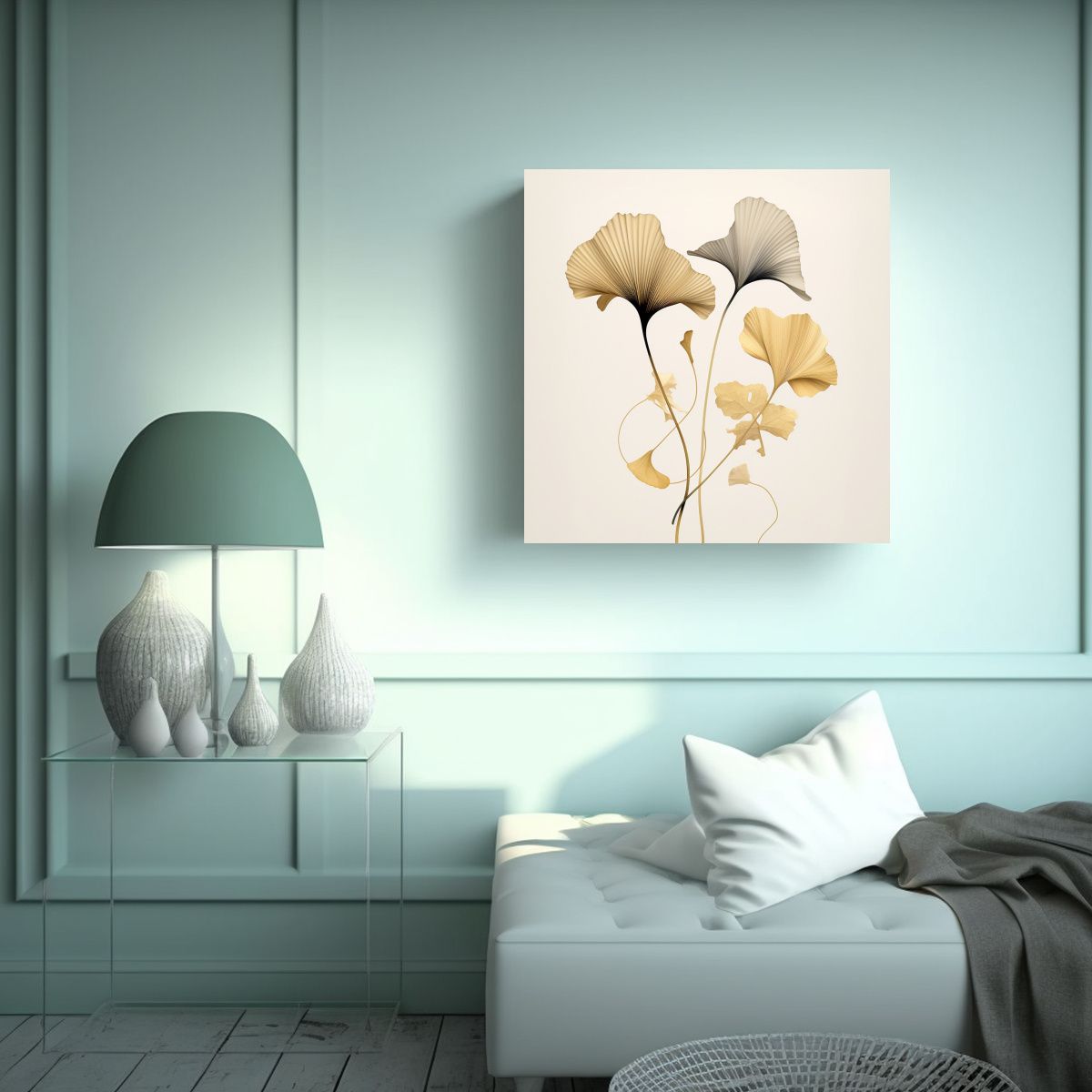 GENERICO - Arte Abstracto Botánico Minimalista Lienzo Gink 70x70 Cm