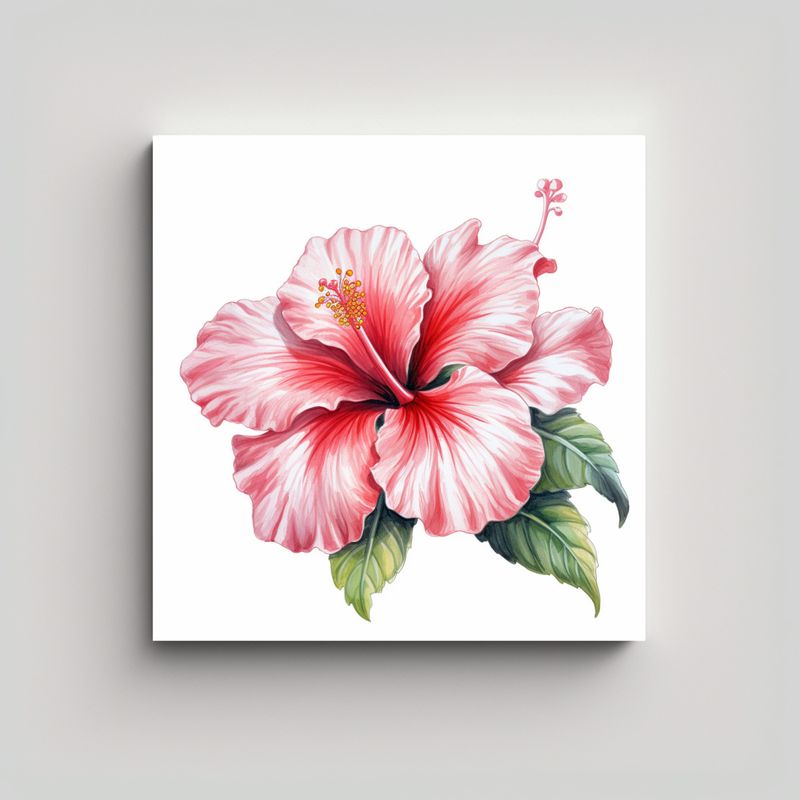 GENERICO - Lienzo Estético De Flor Hibiscus Dibujo 90x90 Cm