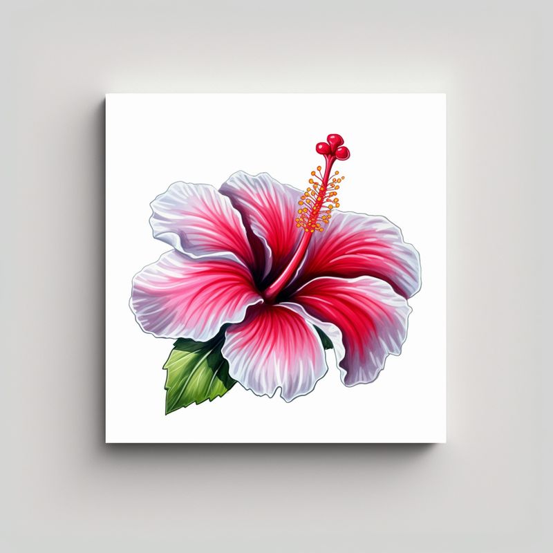 GENERICO - Pintura Caricatura De Flores Hibiscus Lienzo 50x50 Cm