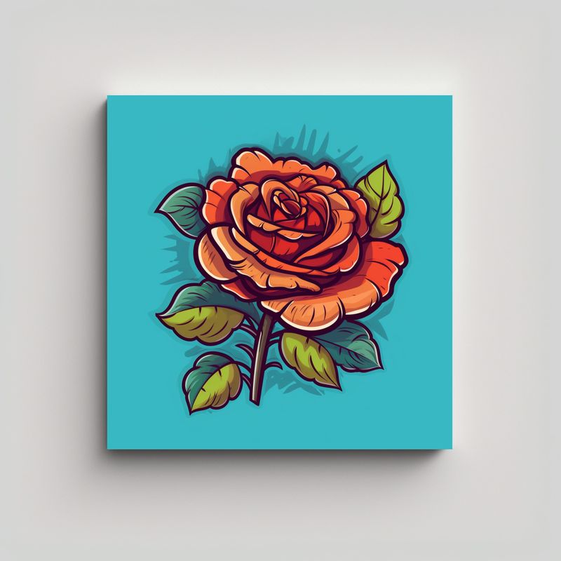 GENERICO - Cuadro Vanguardia Rosa Flor Intrincada 90x90 Cm