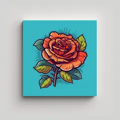 GENERICO - Cuadro Vanguardia Rosa Flor Intrincada 50x50 Cm.