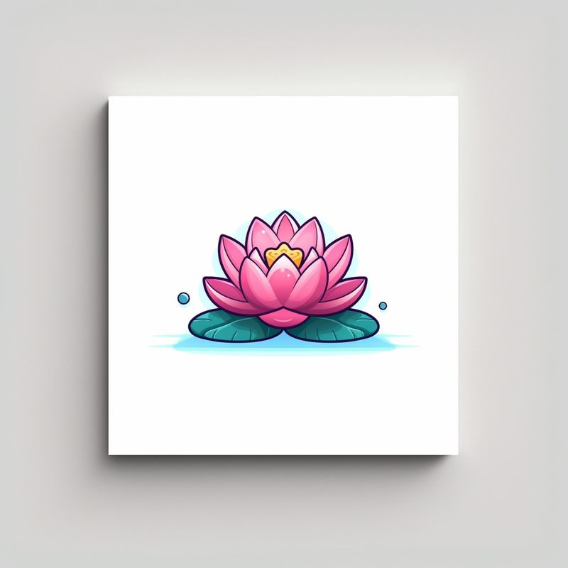 GENERICO - Ilustración Sublimada Vida Cute Lotus, Arte Tela 90x90 Cm