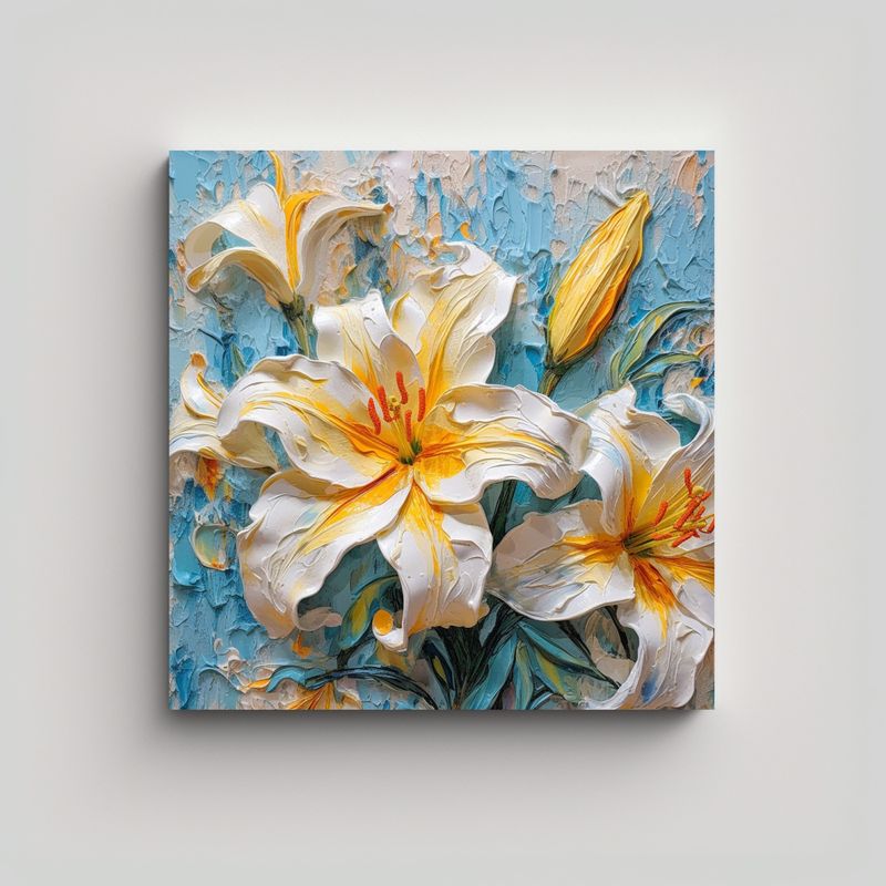 GENERICO - Canva Colorida Lirio Equilibrio Con Pigmento 60x60 Cm