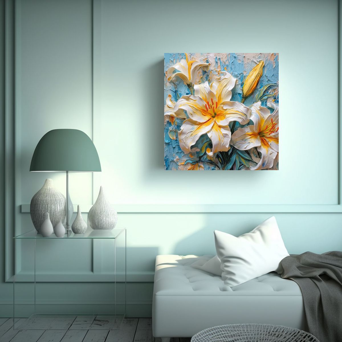 GENERICO - Canva Colorida Lirio Equilibrio Con Pigmento 70x70 Cm
