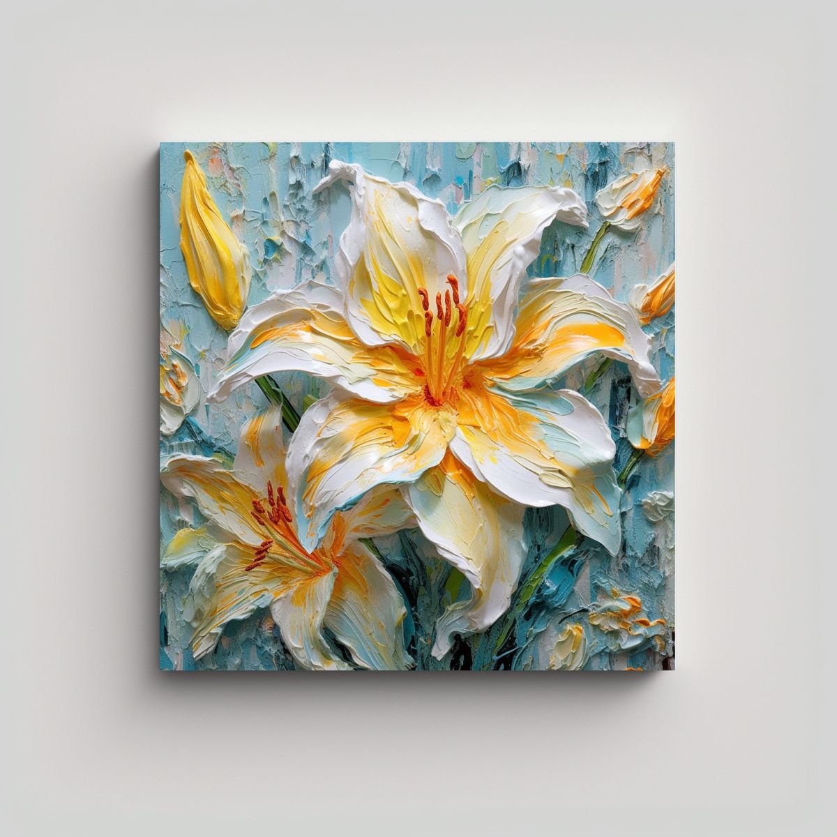 GENERICO - Colorido Lirio Espectacular Con Pigmento Amarillo 70x70 Cm