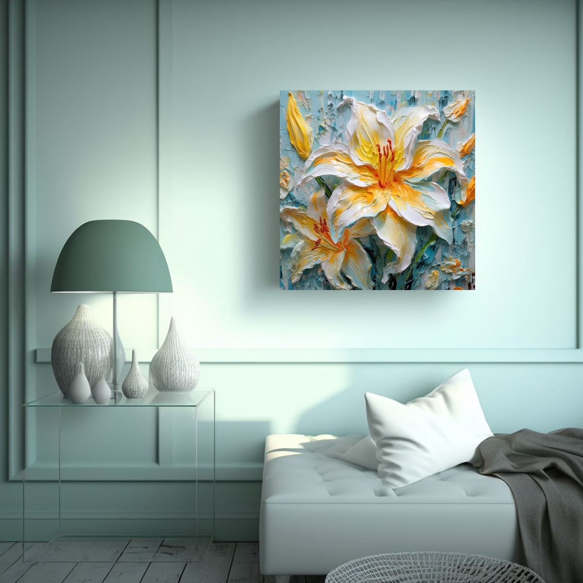 GENERICO - Colorido Lirio Espectacular Con Pigmento Amarillo 50x50 Cm