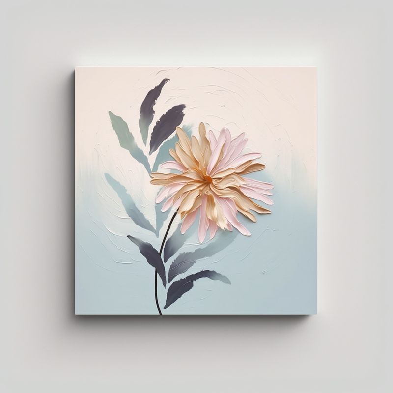 GENERICO - Arte Tema Minimalista Sencillo Flor De Aster 90x90 Cm