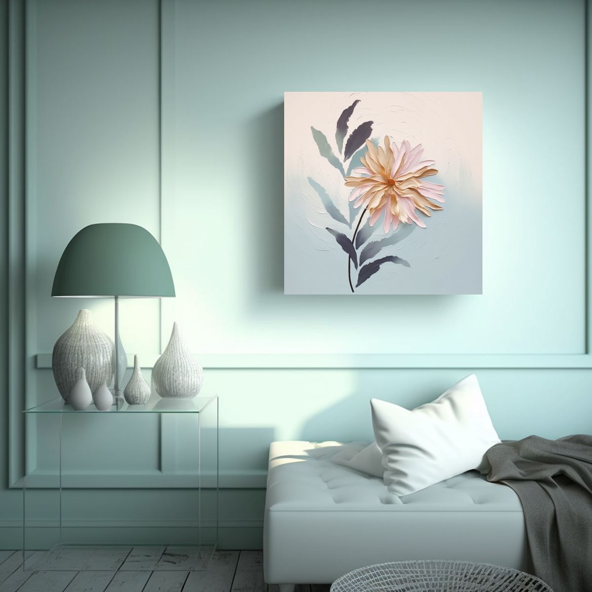 GENERICO - Arte Tema Minimalista Sencillo Flor De Aster 50x50 Cm