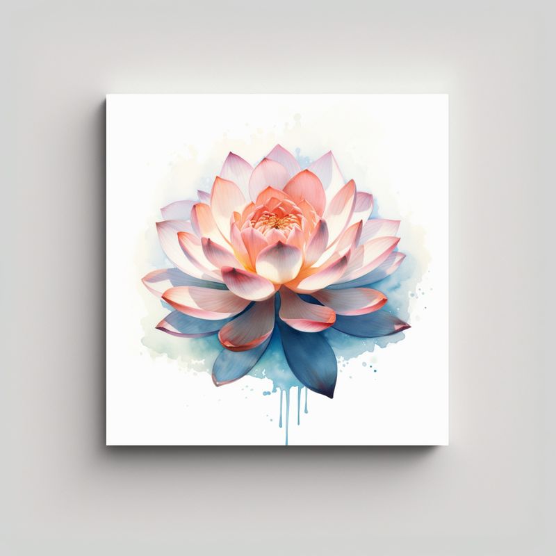 GENERICO - Lienzo Majestuoso Lotus Arte Para Habitación 90x90 Cm