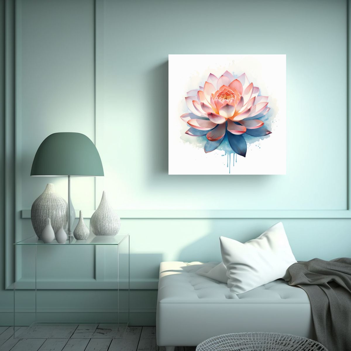 GENERICO - Lienzo Majestuoso Lotus Arte Para Habitación 60x60 Cm