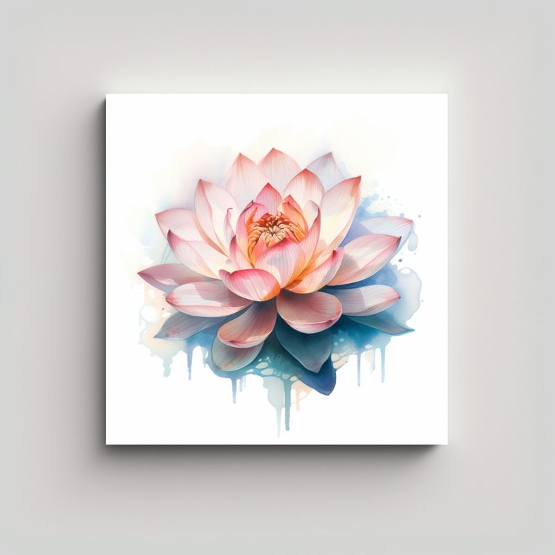 GENERICO - Lienzo De Arte Sala Lotus Patron Intenso Fondo 60x60 Cm