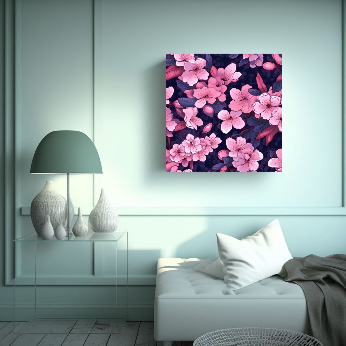 GENERICO - Pintura Moderna Ilustrativa De Cerezos En 90x90 Cm