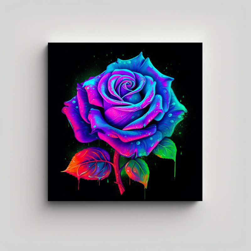 GENERICO - Arte De Pared Neon Aqua Rosa Morado Estilo 50x50 Cm