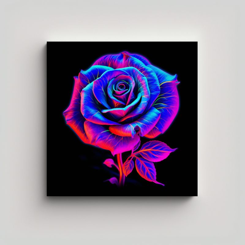 GENERICO - Cuadro Moderno Neon Aqua Rosa Morado Regalo 70x70 Cm