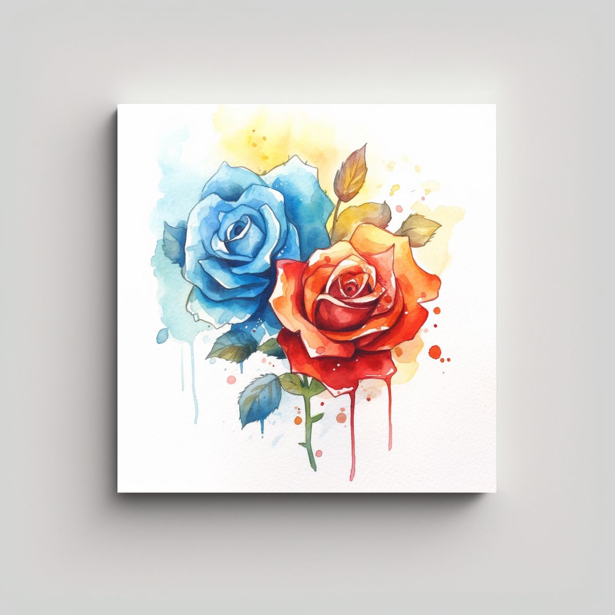 GENERICO - Cuadro Kawaii Concepto Culturar Rosas Amarillas 60x60 Cm