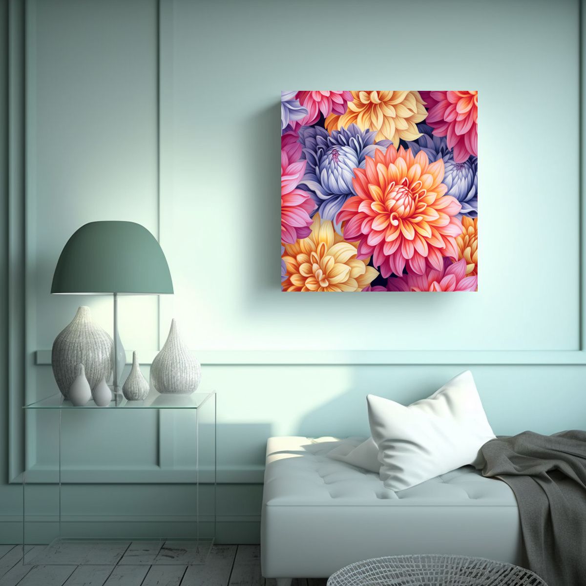 GENERICO - Pintura Decorativa Majestuosa Y Vibrante En Tela 50x50 Cm