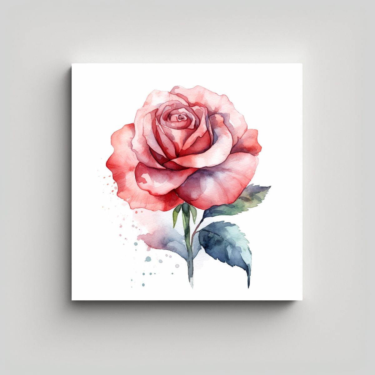 GENERICO - Arte Vectorial De Rosa Acuarela Abstracta En 60x60 Cm