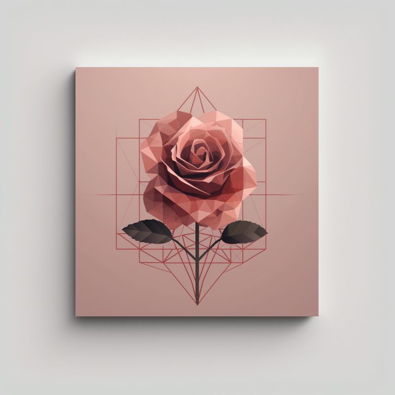 GENERICO - Geométrico Rosa Minimalista Intenso Lienzo De 90x90 Cm
