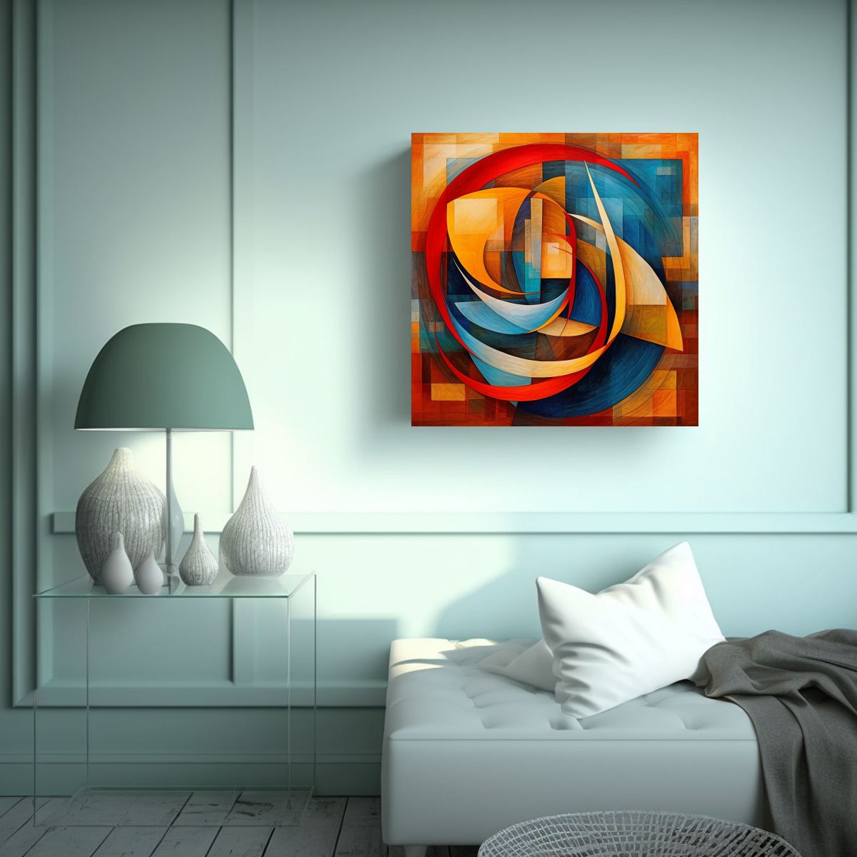 GENERICO - Cuadros Abstractos De Textura En Lienzo Modernos 50x50 Cm.