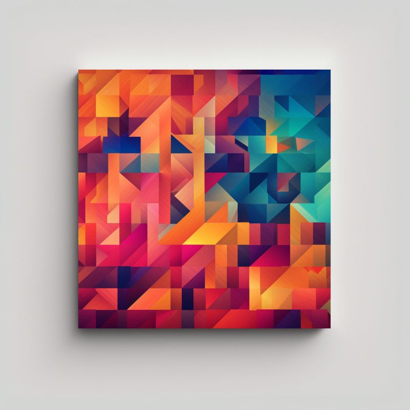 GENERICO - Pinturas Decorativas Con Fondos Geométricos 50x50 Cm