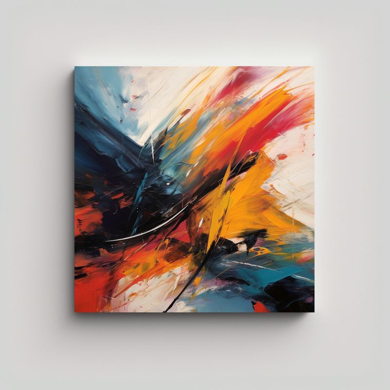 GENERICO - Pintura Abstracta Con Pinceladas Audaces: Belleza 80x80 Cm
