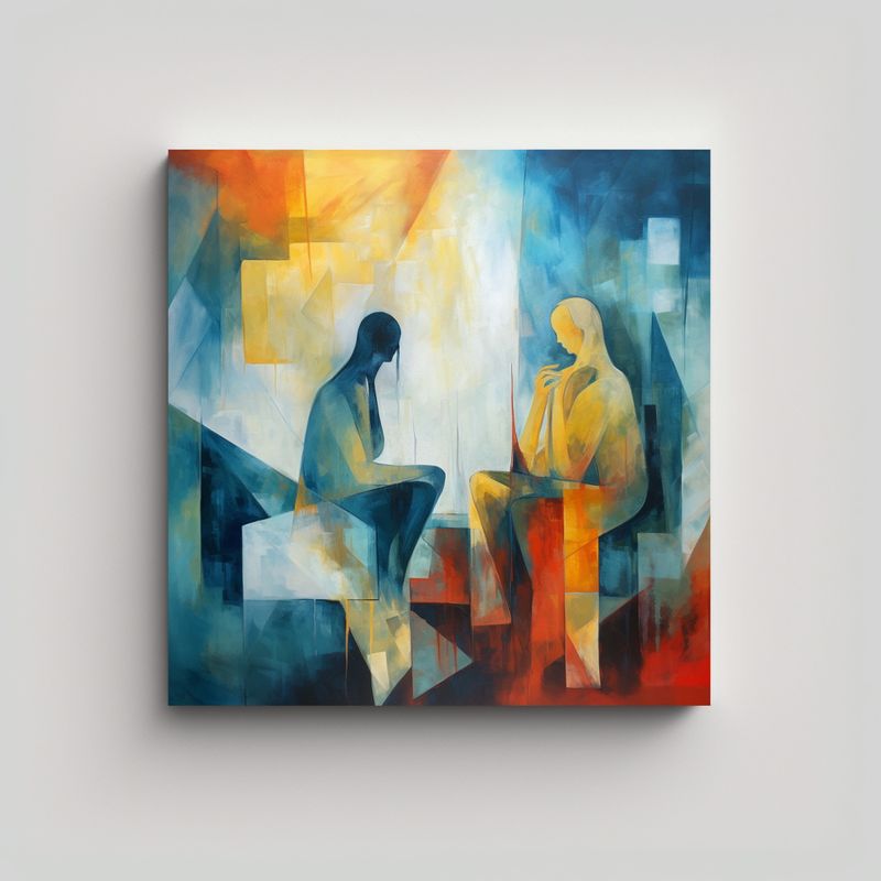 GENERICO - Pintura Abstracta Intensa De Mentoría En 50x50 Cm