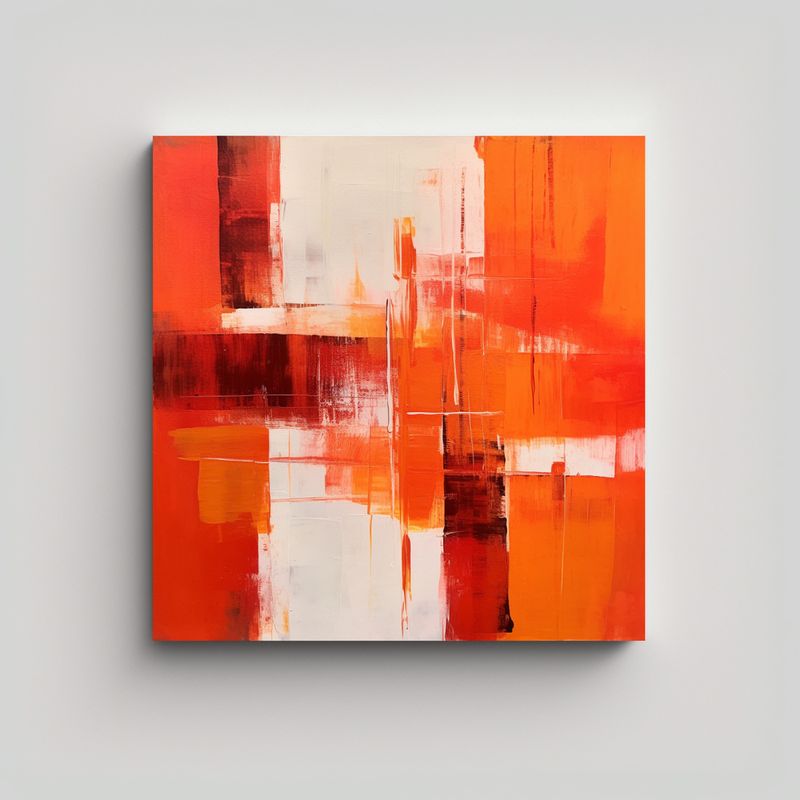 GENERICO - Pintura Abstracta Minimalista Con Un único Trazo 50x50 Cm