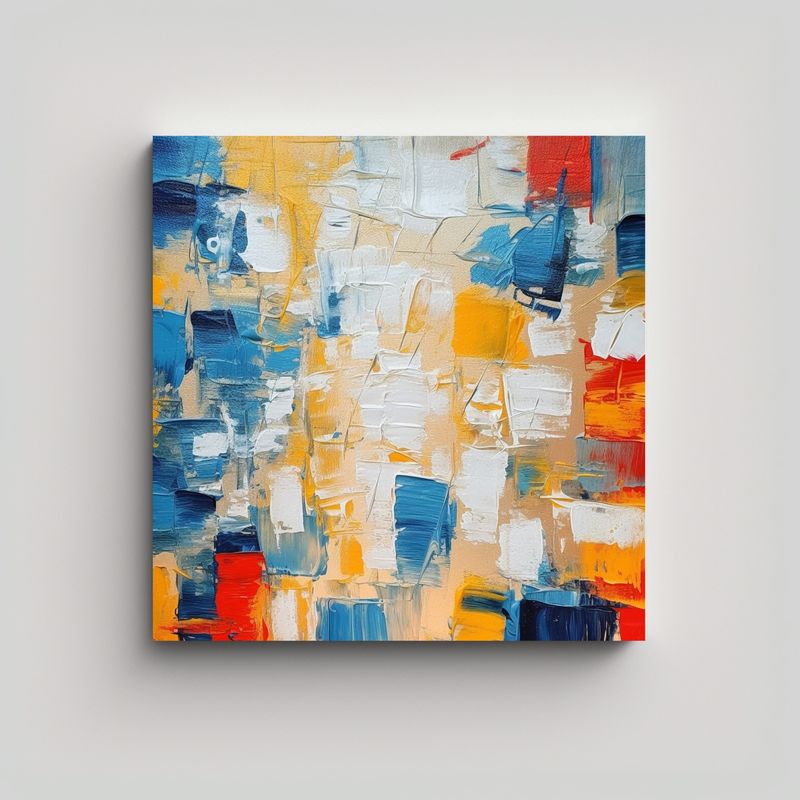 GENERICO - Pintura Acrílica Abstracta Arte De Pared 60x60 Cm