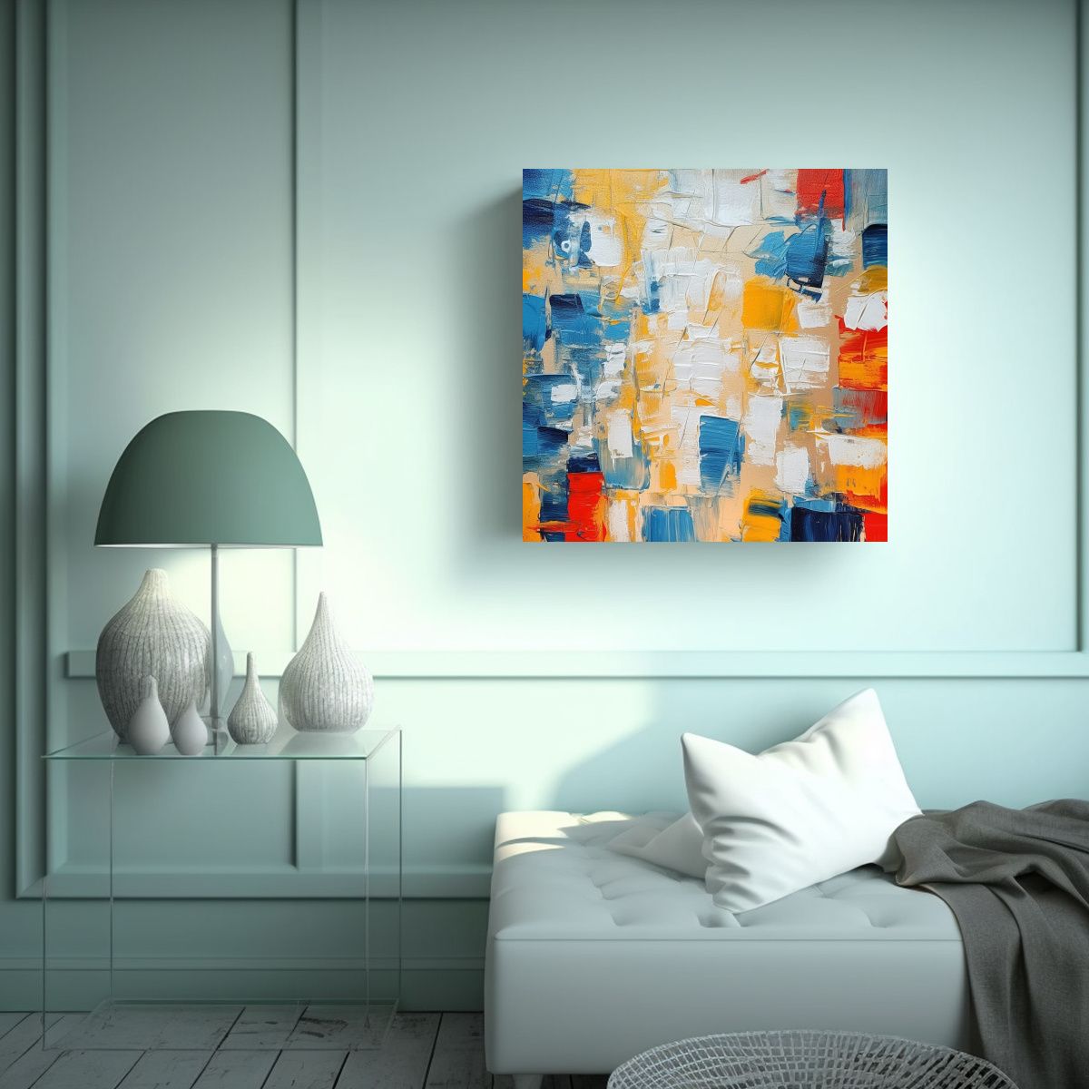 GENERICO - Pintura Acrílica Abstracta Arte De Pared 60x60 Cm